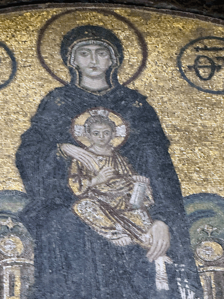 Mosaic of Mary holding the Christ Child in Hagia Sophia